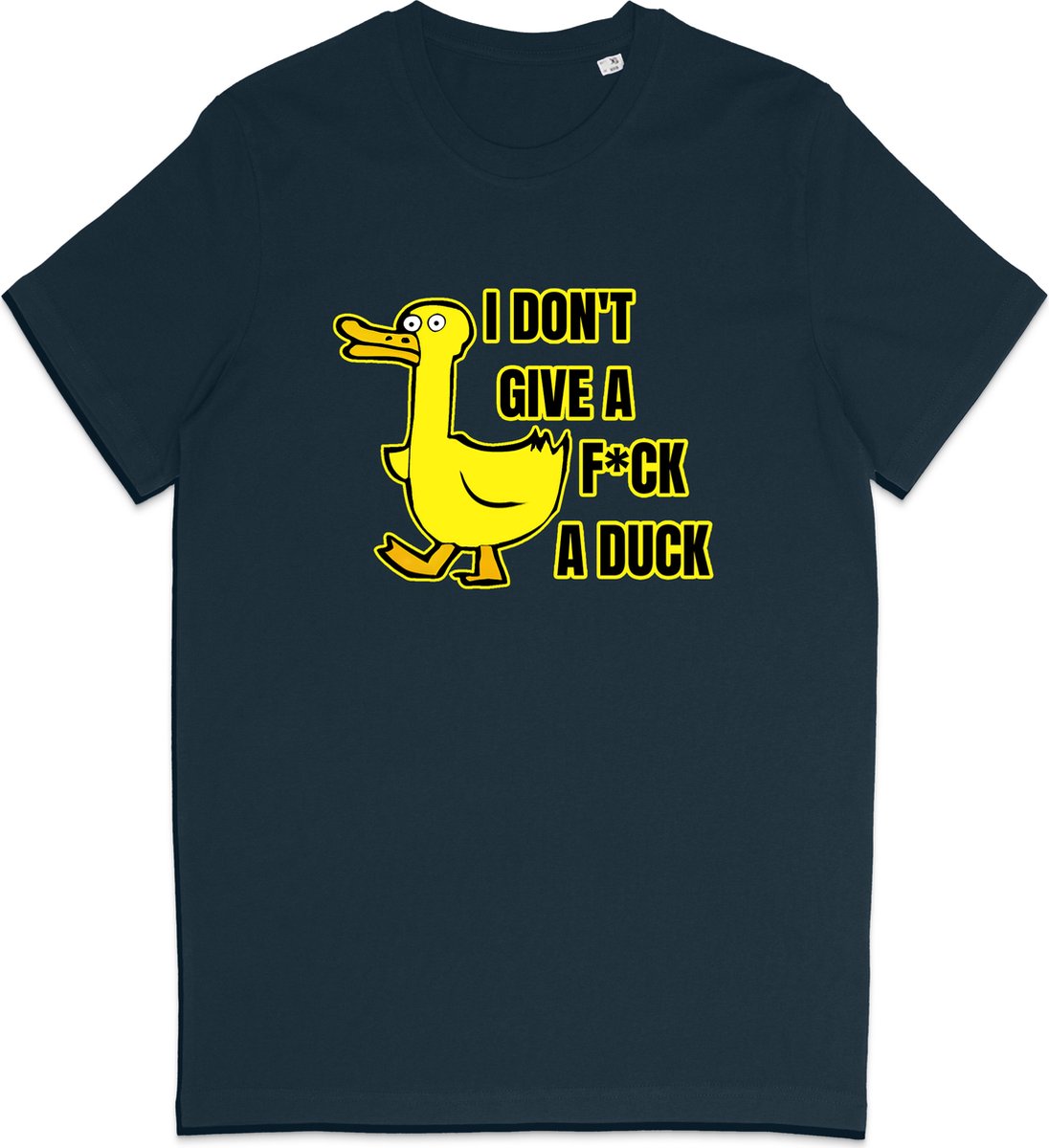 Grappig T Shirt - I Don't Give A Fuck A Duck - Blauw - XXL