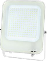 Lampe de chantier LED - Projecteur LED - 150 Watt - Blanc Clair/ Wit Froid 6500K - Etanche IP65 - Rectangle - Wit Mat - Aluminium