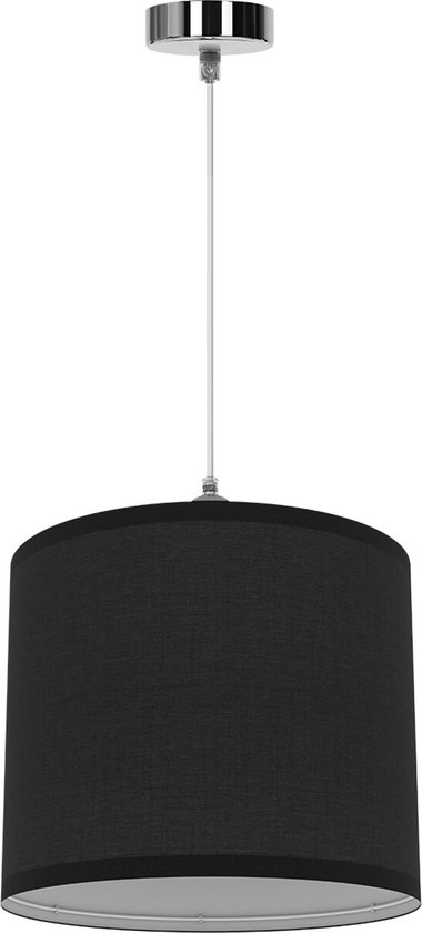 LED Hanglamp - Hangverlichting - E27 Fitting - Rond - Mat Zwart - Kunststof
