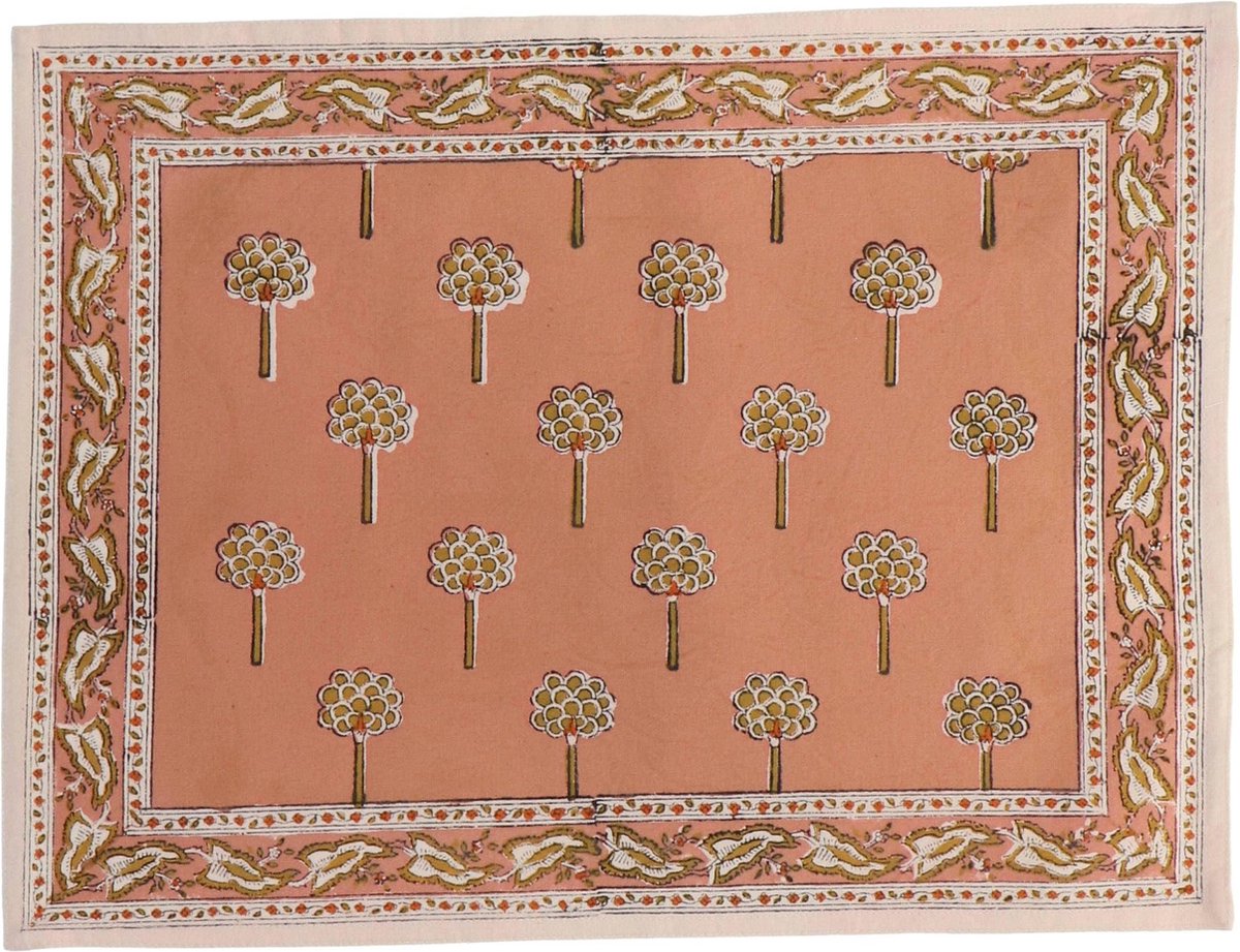 Jamini - Placemat katoen Rani dusty pink 45x35cm - Placemats