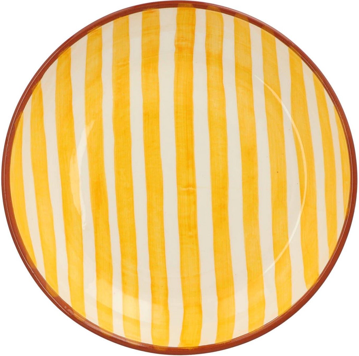 Casa Cubista - Schaal met streeppatroon geel 27cm - Schalen