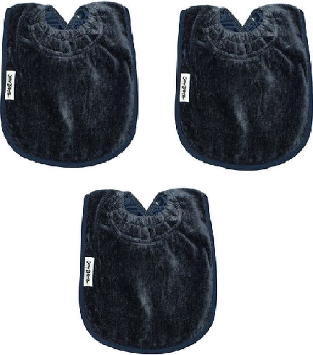 Silly Billyz Towel Large Bibs Navy 3 Stuks