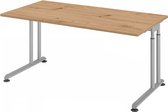 ZENO 16 S | Bureau - 160 x 80 Tafelhoogte I In hoogte verstelbaar Essen-Eik/Zilver