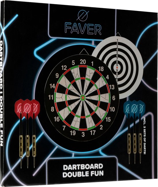 Faver Dartbord Set - Flock II - Incl. 6 dartpijlen - diameter 45 cm van Faver — afbeelding 5