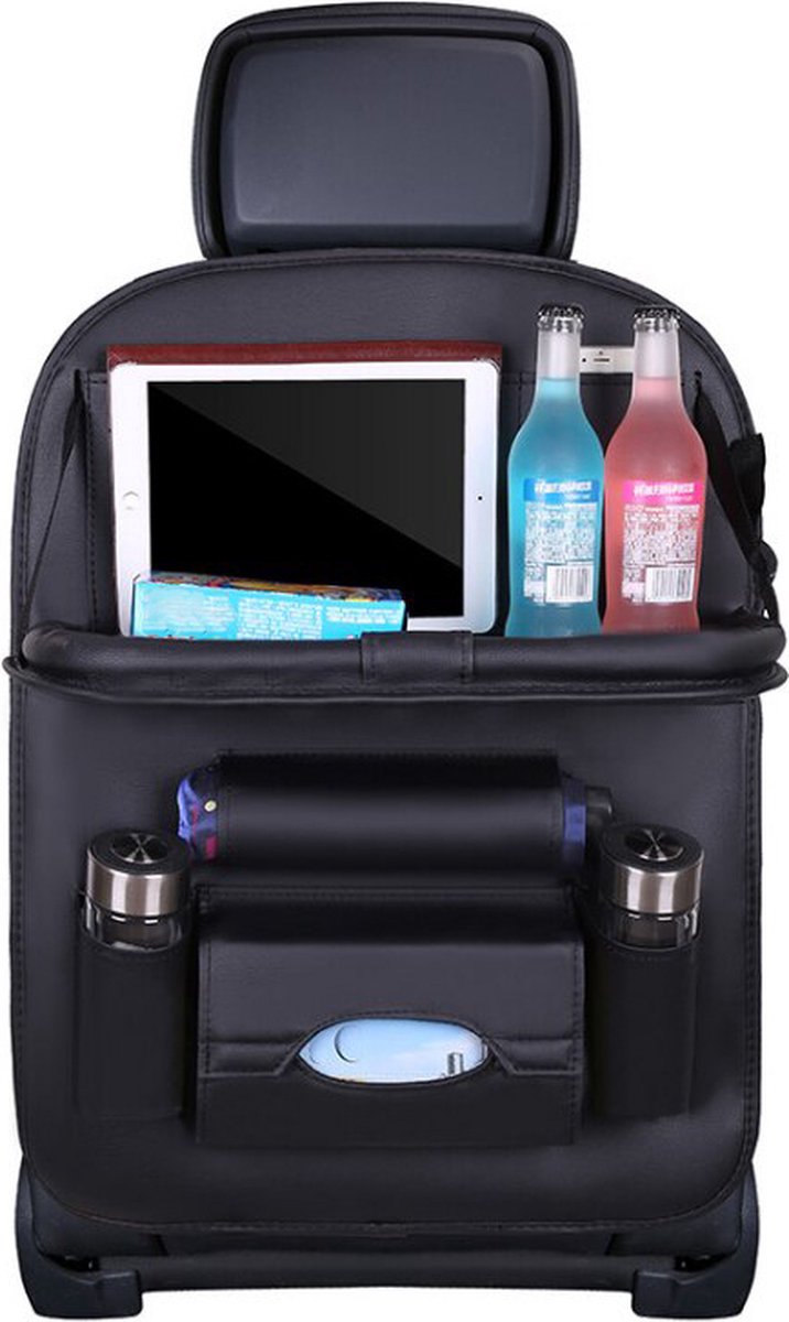 Auto Organizer - Autostoel Organizer - Opbergvak - Auto-organizer - Auto Accessoires - iPad - Tablet - Telefoonhouder - Paraplu - Eten & Drinken - Opbergruimte - Zwart