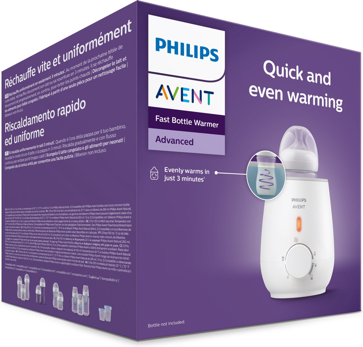 Philips Avent Chauffe-biberon - Chauffe en 3 minutes - Dégivrage silencieux  - Maintient le lait au chaud - Facile à utiliser - Compatible avec tous les biberons  Avent - SCF355/00 : : Bébé et Puériculture