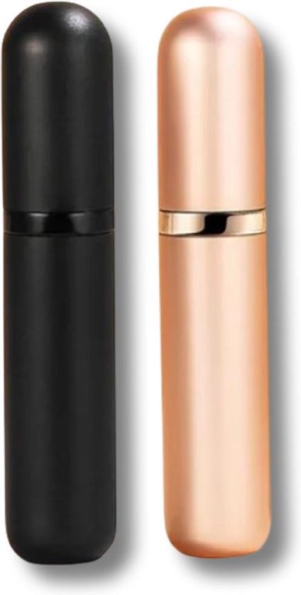 LOTIS - Luxe Parfumverstuivers - Mini Flesje Navulbaar - Elegant Black / Rose Gold Combi