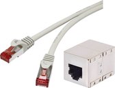 Renkforce RF-3829272 RJ45 Netwerkkabel, patchkabel CAT 6A S/FTP 20.00 m Grijs Snagless, Vlambestendig 1 stuk(s)