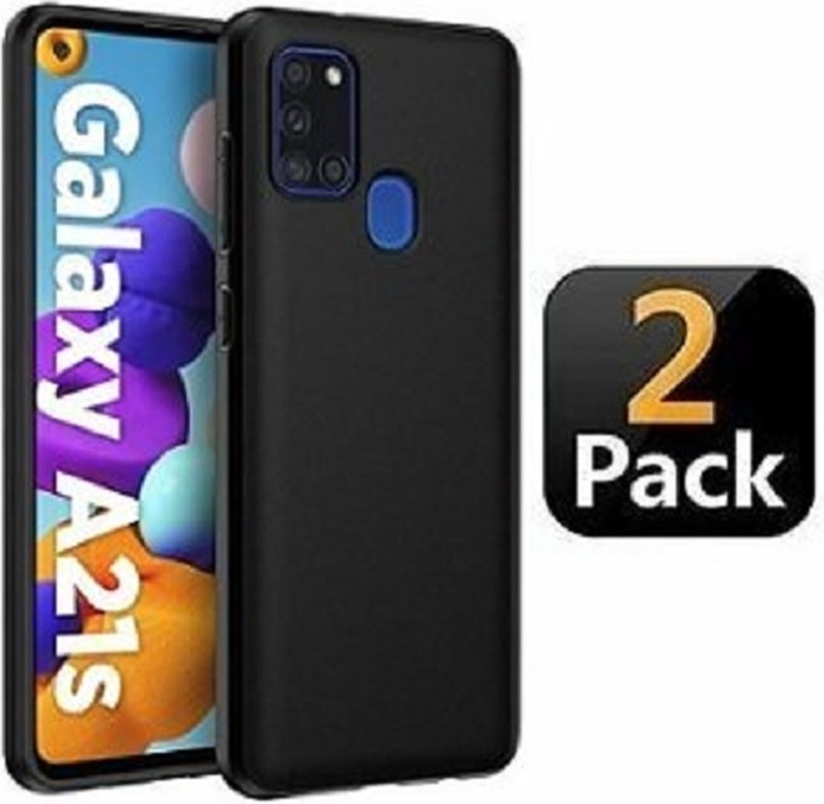 Samsung A21s Hoesje TPU Siliconen Zwart 2x