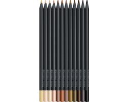 foto van Faber-Castell kleurpotloden - Black Edition - 12 stuks - huidskleurtinten - FC-116414