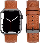 Convient pour Apple Watch bracelet 44 mm - Série 1 2 3 4 5 6 7 8 SE Ultra - Bracelet de montre Smartwatch iWatch - 42mm 44mm 45mm 49mm - Fungus - Cuir - Structure - Marron