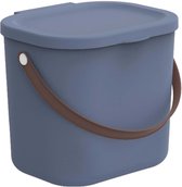 Rotho - Boîte de rangement / Seau avec couvercle et anse 6L - Plastique recyclé - Sans BPA - Bleu foncé