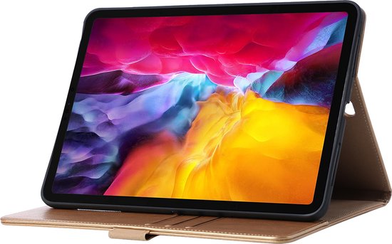 Phreeze Tablethoes - Geschikt voor iPad Pro 2020 - 11 Inch - Luxe Lederen Hoesje - Ingebouwde Standaard met Kaarthouders - Hoesje met Magnetische Sluiting - Beschermhoes - Goud