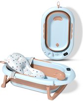 Babybadje 3 in 1 opvouwbaar - Inclusief badkussen - Thermometer ingebouwd - model 2023 - Roze