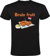 Bruin Fruit - Bitterballen Heren T-shirt | eten | bitterbal | snack | kantine | sportkantine | bittergarnituur | friettent | friet | frituur | shirt