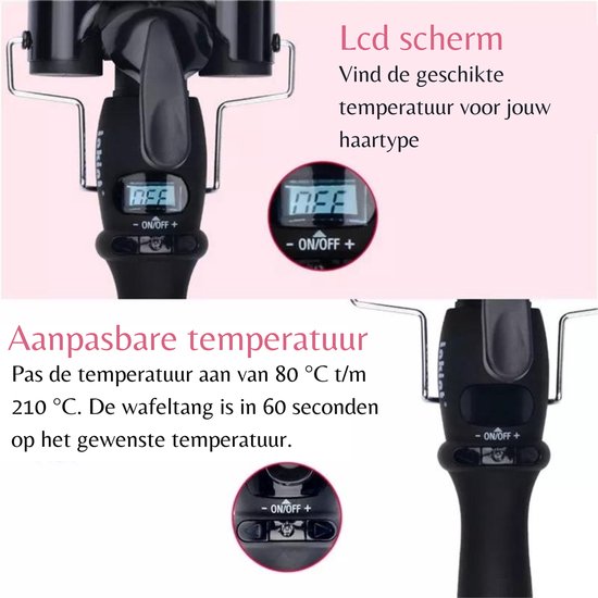 Wafeltang Voor Golvend Haar - Golvenkrultang - Wave Krultang Voor Beachwaves - Wafeltang Haar