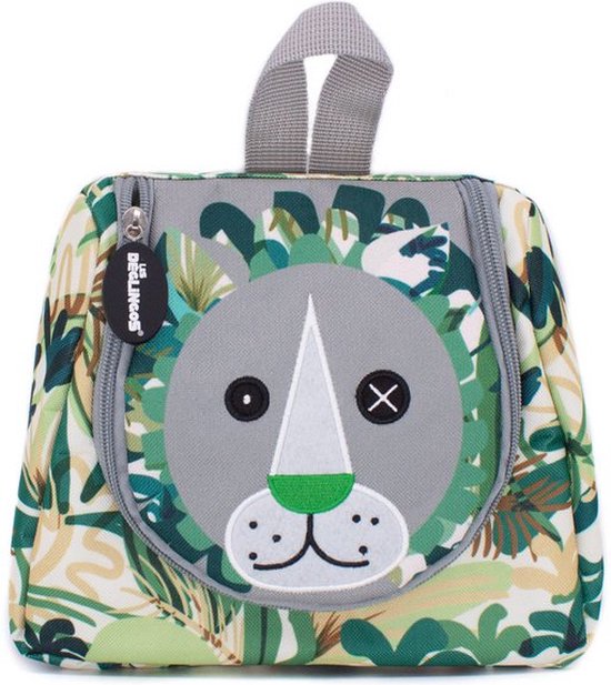 LES DÉGLINGOS Unisex Hüfttasche Für Kinder – Grün/Wolf Design, Aus Recyceltem Polyester, 21x5x9 Cm
