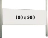 Whiteboard Deluxe - Geëmailleerd staal - Schuifmechanisme - Weekplanner - Maandplanner - Jaarplanner - Magnetisch - Wit - 100x300cm
