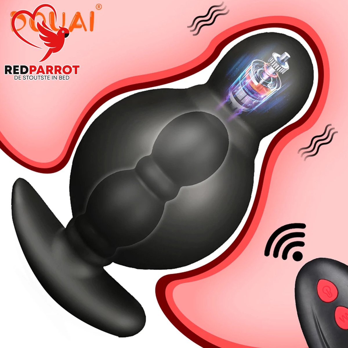 Goedkoopste Vibrerende opblaasbare buttplug DIAMOND | Anaal plug | Afstandsbediening | Grote plug | Anale Vibrator | Zeer hoge kwaliteit