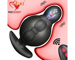 Vibrerende opblaasbare buttplug - Anaal plug - Afstandsbediening - Groot