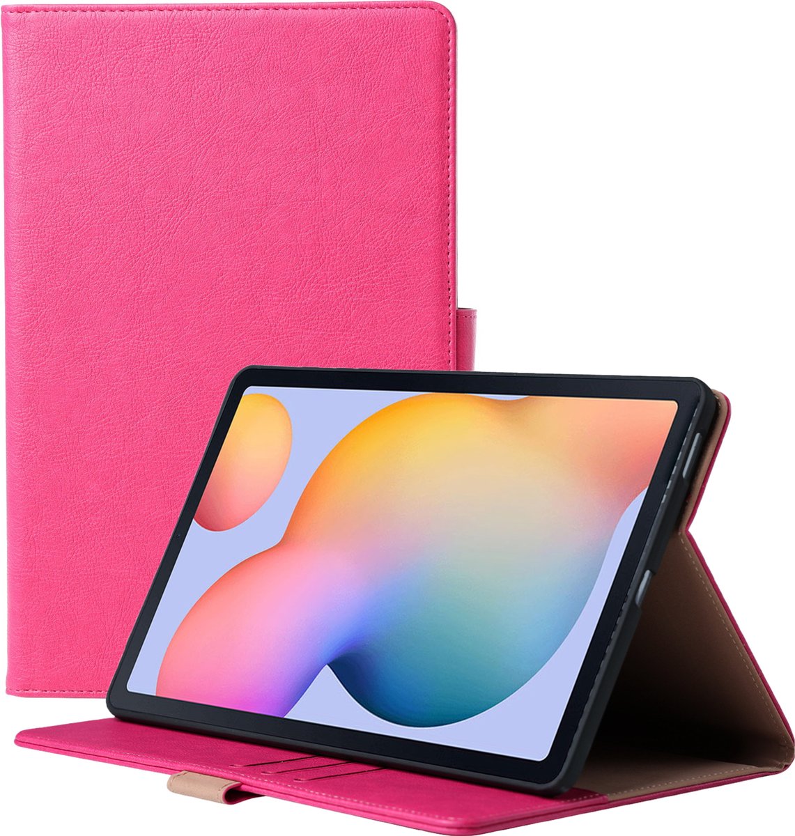Phreeze Tablethoes - Geschikt voor Samsung Galaxy Tab S6 Lite - 2022 - Luxe Lederen Hoesje - Ingebouwde Standaard met Kaarthouders - Hoesje met Magnetische Sluiting - Beschermhoes - Roze
