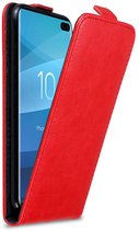 Cadorabo Hoesje geschikt voor Samsung Galaxy S10 PLUS in APPEL ROOD - Beschermhoes in flip design Case Cover met magnetische sluiting