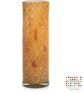Design Vaas Cilinder - Fidrio CARAMEL - glas, mondgeblazen bloemenvaas - diameter 12 cm hoogte 38 cm