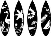 Muur sticker Surfboards - Decoratief - Wall art - Aanhanger - Deursticker - Surfen