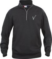 Security / Beveiliging kleding - Clique - Sweater met rits - Zwart inclusief Borstlogo (V-tje) en Ruglogo (SECURITY) - Maat 4XL - VOOR PROFESSIONALS