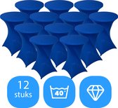 Statafelrok Blauw x 12 – ∅80-85 x 110 cm – Stretch 12 stuks – Tafelrok voor Statafel – Geschikt voor Horeca Evenementen | Sta Tafel Hoes | Staantafelhoes | Cocktailparty | Trouwerij