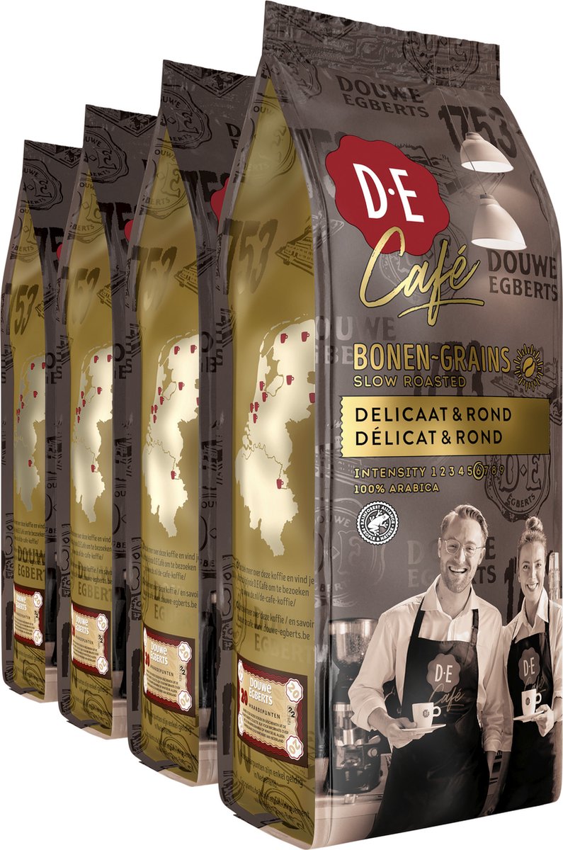 Douwe Egberts D.E Café Delicaat Rond Koffiebonen - Intensiteit 5/9 - 4 x 500 gram - Douwe Egberts