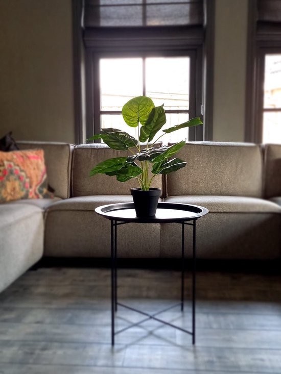 Kunstplant Monstera + Calathea - Set van 2 Gatenplanten - Voor Buiten En Binnen - Monstera - Terrasplant - Balkonplant - Nepplant - Kunstbloemen - Met Kwekerspotje - Decoratie - Kunstplant