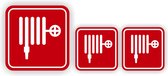 Brandhaspel pictogram sticker set van 3 stuks