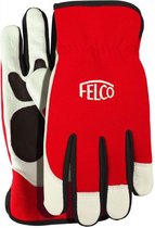 Felco Werkhandschoenen rood-wit met koeienleder - maat L