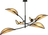 Ledl LOTUS 6 Hanglamp Zwart / Rotan