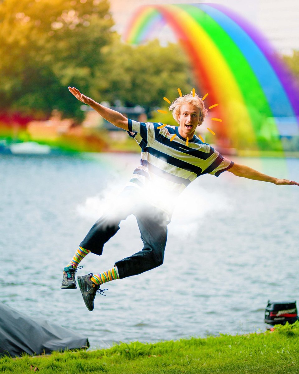 Waivy Rainbow Regenboogsok | Gekleurde sok | Multi-color | Herensokken en damessokken | Leuke, grappig sokken | Funny socks that make you happy | Sock & Sock