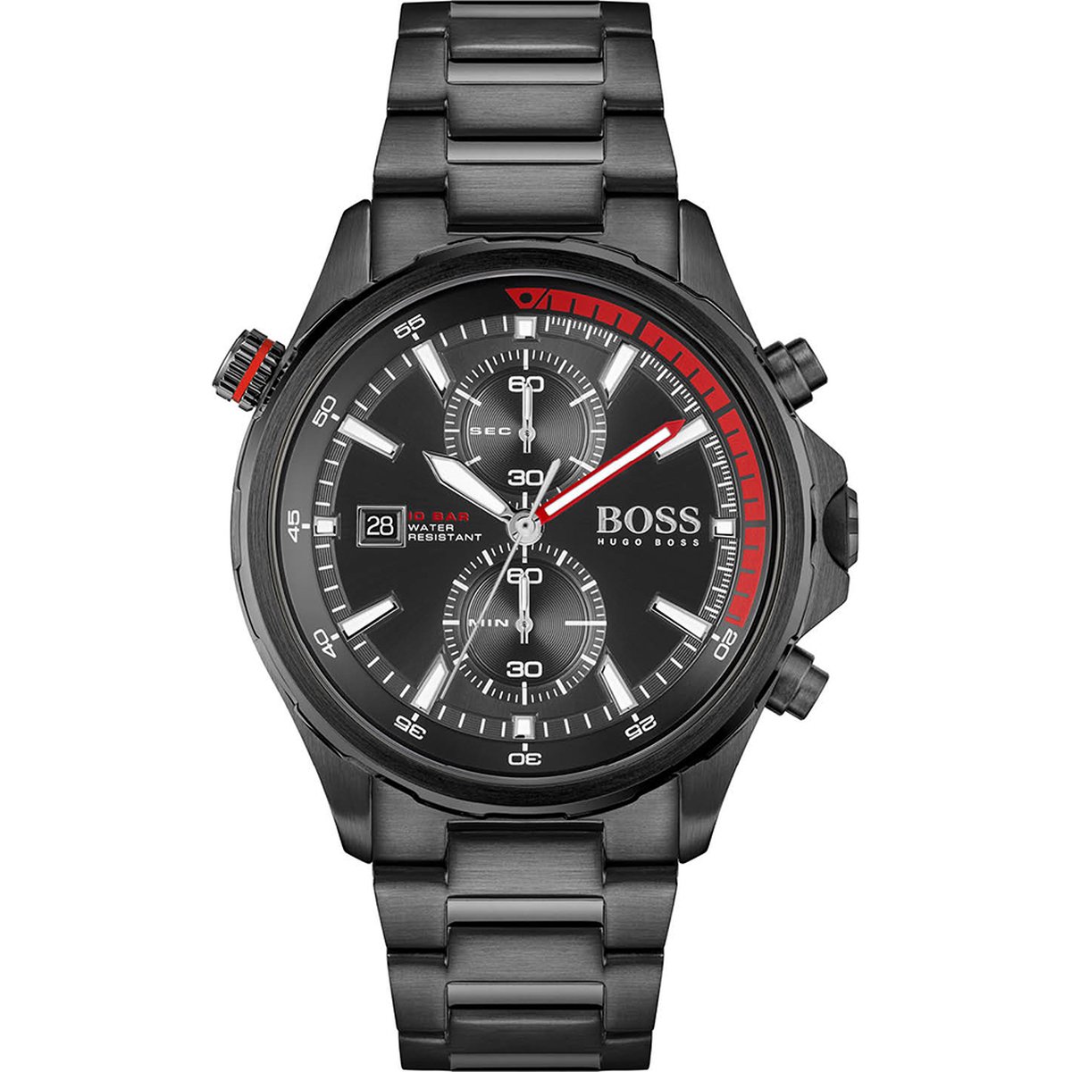 Hugo Boss Globetrotter 1513825 Horloge - Staal - Zwart - Ø 45 mm