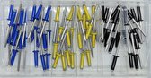 LB Tools assortiment de rivets de plaque d'immatriculation professionnels 60 pièces jaune, bleu et noir
