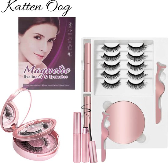 Magnetische Wimpers - Katten Oog - Magnetische Nep Wimpers met 2 Magnetic Eyeliners en Applicator - Valse Wimpers - Magnetic Lashes - Magnetische Wimpers Set