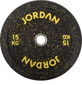 HG Black Rubber Bumper Plate - Coloured Fleck 15kg - Yellow