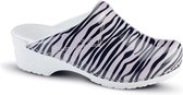 Sanita klompen klompen - Flex - model 314 - Wildlife Zebra roze-zwart - Maat: 37