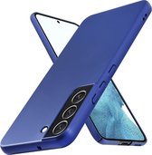 Cadorabo Hoesje voor Samsung Galaxy S22 PLUS in METAAL BLAUW - Hard Case Cover beschermhoes in metaal look tegen krassen en stoten