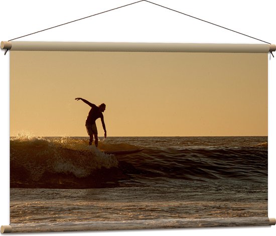 Textielposter - Surfen op de Golven - 90x60 cm Foto op Textiel