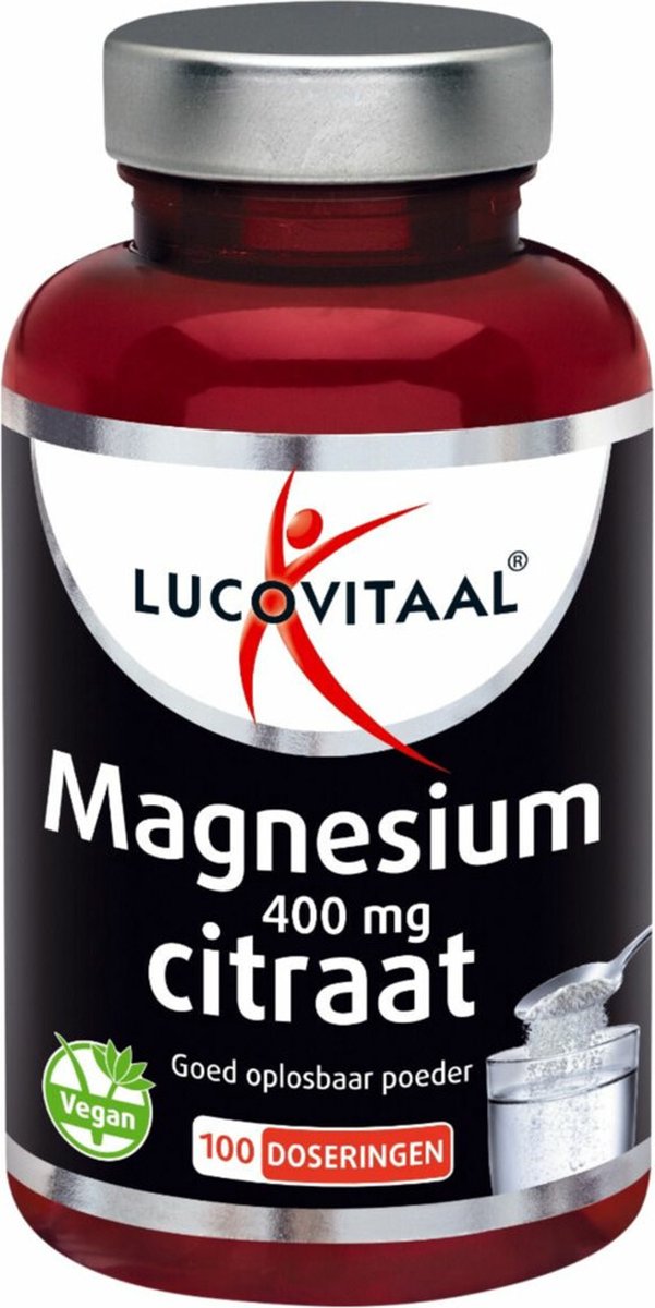 Goedkoopste Lucovitaal - Magnesium - 400mg Citraat Poeder - 250 gr - 100 doseringen