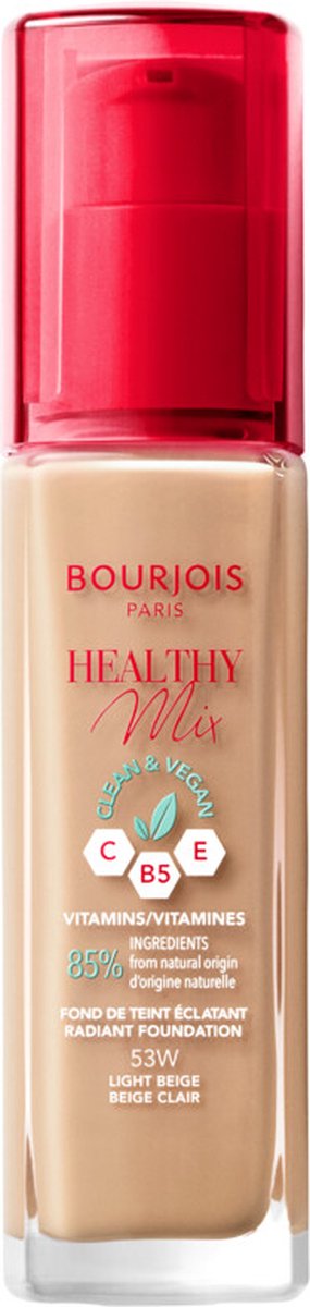 Bourjois - Paris Healthy Mix Clean Foundation 053 Light Beige - 3 x 30 ml - Voordeelverpakking