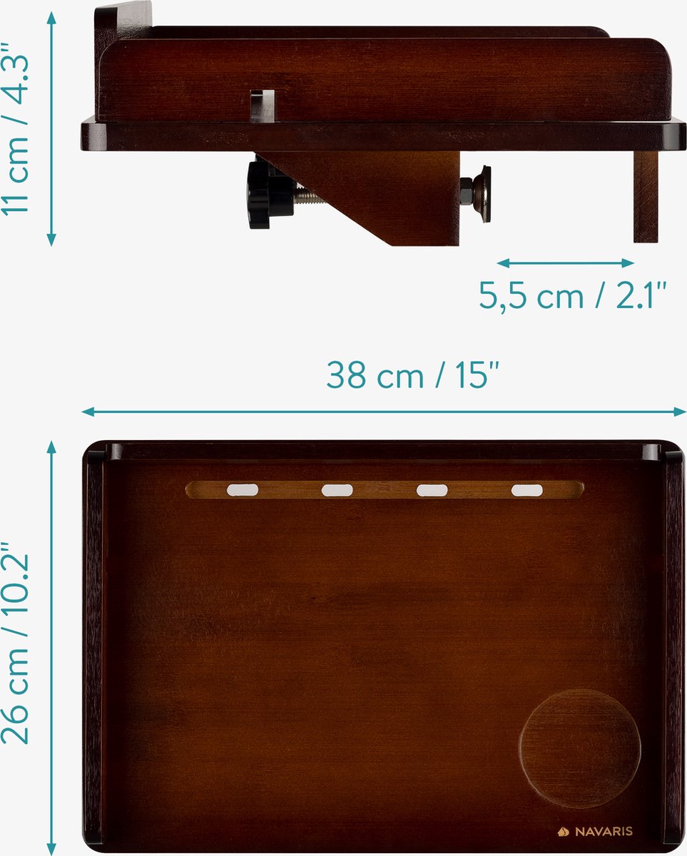 SoBuy Kleine Nachtkastje in Bamboe,Zwevend Nachtkastje met Kabelbeheer,Nachttafel voor Kleine Kamers, Stapelbedden, Zolders en Studentenhuizen,Wit,36x25x8 cm,NKD01-W