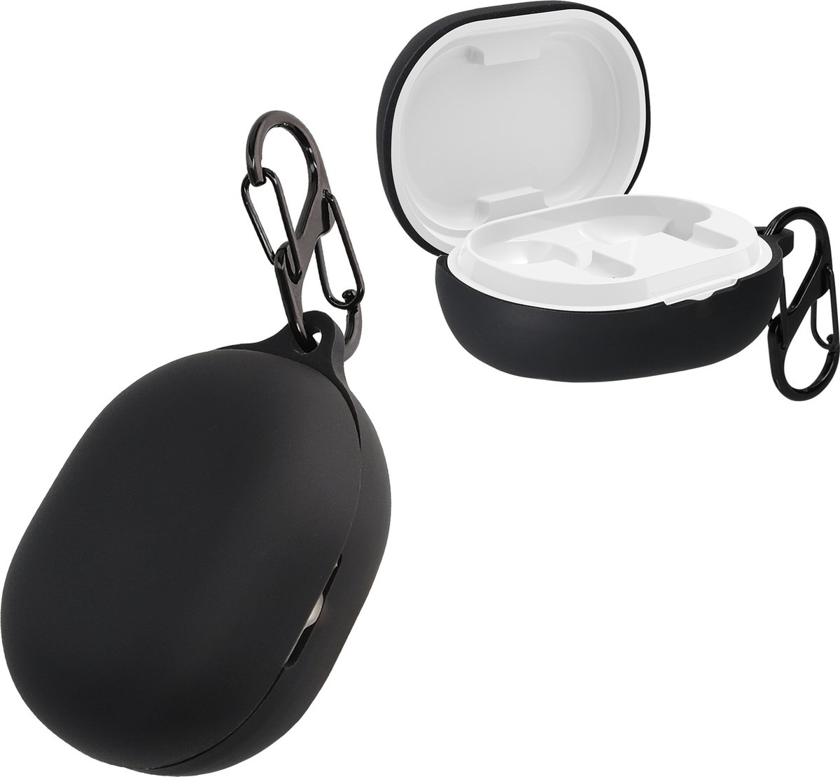kwmobile cover voor oordopjes case - Compatibel met SoundPEATS Life - Trendy beschermhoes draadloze oordopjes in zwart