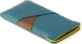 JACCET leren Galaxy S23 Plus hoesje - Turquoise volnerf leer met ruimte voor creditcards en/of briefgeld