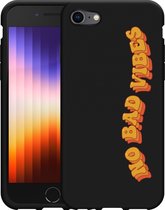 iPhone 7/8 Hoesje Zwart No Bad Vibes - Designed by Cazy