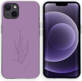 iPhone 13 Hoesje Siliconen - iMoshion Design hoesje - Paars / Floral Purple